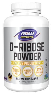 NOW Foods Sports Nutrition, D-Ribose Powder 5,000 mg, Certified Non-GMO, Energy Production*, 8-Ounce