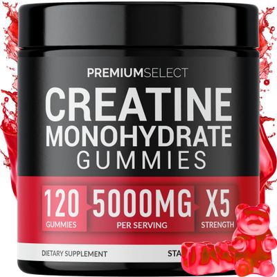 Creatine Gummies for Men &amp; Women 5g Sugar Free - 120 Chewable Creatine Monohydrate Gummies for Muscle Strength, Muscle Builder, Energy Boost, Booty Gain, Pre-Workout &amp; Recovery Supplement Gummy Chews