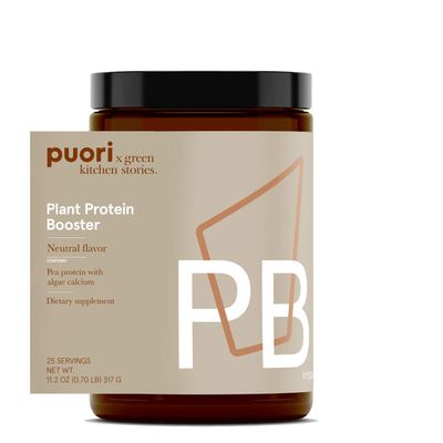 Puori Vegan Plant Protein Enhancer Powder - 25 Servings - Neutral Flavor Pea Protein with Algae Calcium for Essential Amino Acids - Dairy-Free, Vegetarian, Non GMO