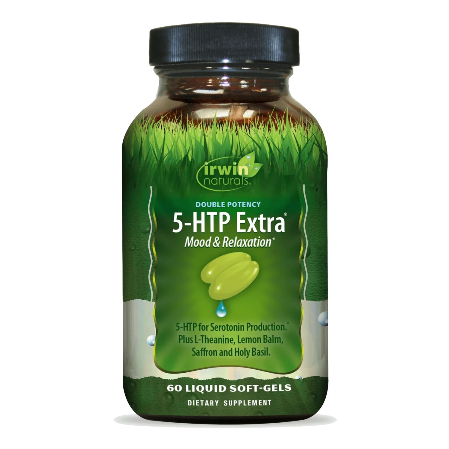 Irwin Naturals Double Potency 5-HTP Extra - 60 Liquid Soft-Gels - for Relaxation &amp; Serotonin Production - 30 Servings