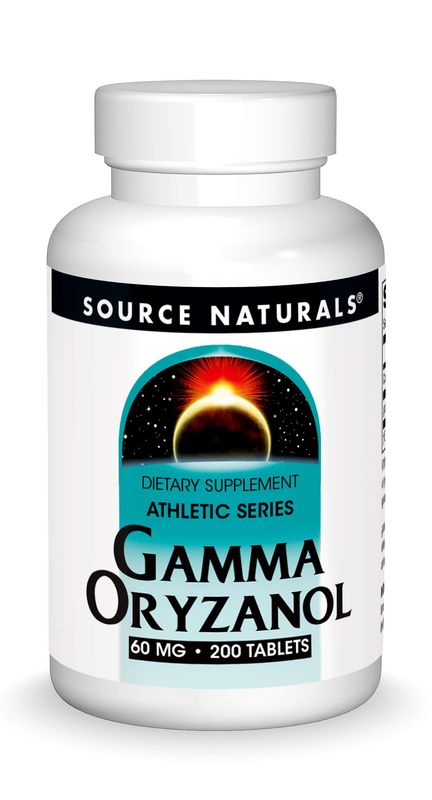 Source Naturals Gamma Oryzanol, Athletic Series Dietary Supplement SUitable for Vegetarians, 60 MG - 200 Tablets