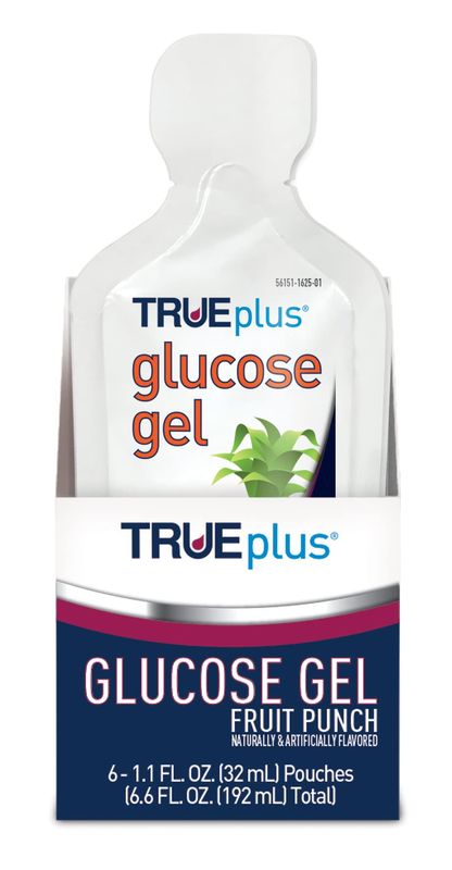 TRUEplus Glucose Gel, Fruit Punch Flavor - Gel Pouch - 6 Pack