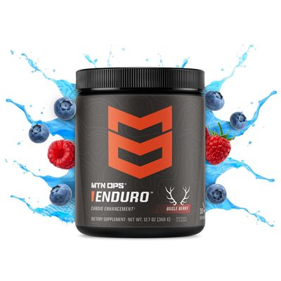 MTN OPS Enduro Nitric Oxide Supplement &amp; Stim-Free Pre Workout - 30 Servings - with Magnesium Citrate, Beet Root Powder, Niacinamide, L Arginine &amp; L Citrulline - Bugle Berry Flavor