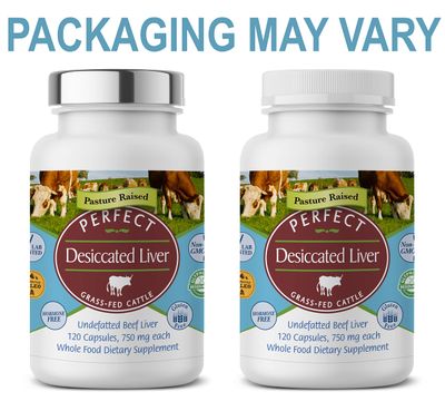 Perfect Supplements - Desiccated Beef Liver Capsules Grass Fed Supplement -Natural Source of Protein, Iron, Vitamins A &amp; B- Boosts Energy and Immunity - No Chemicals No Dairy and Hormone Free