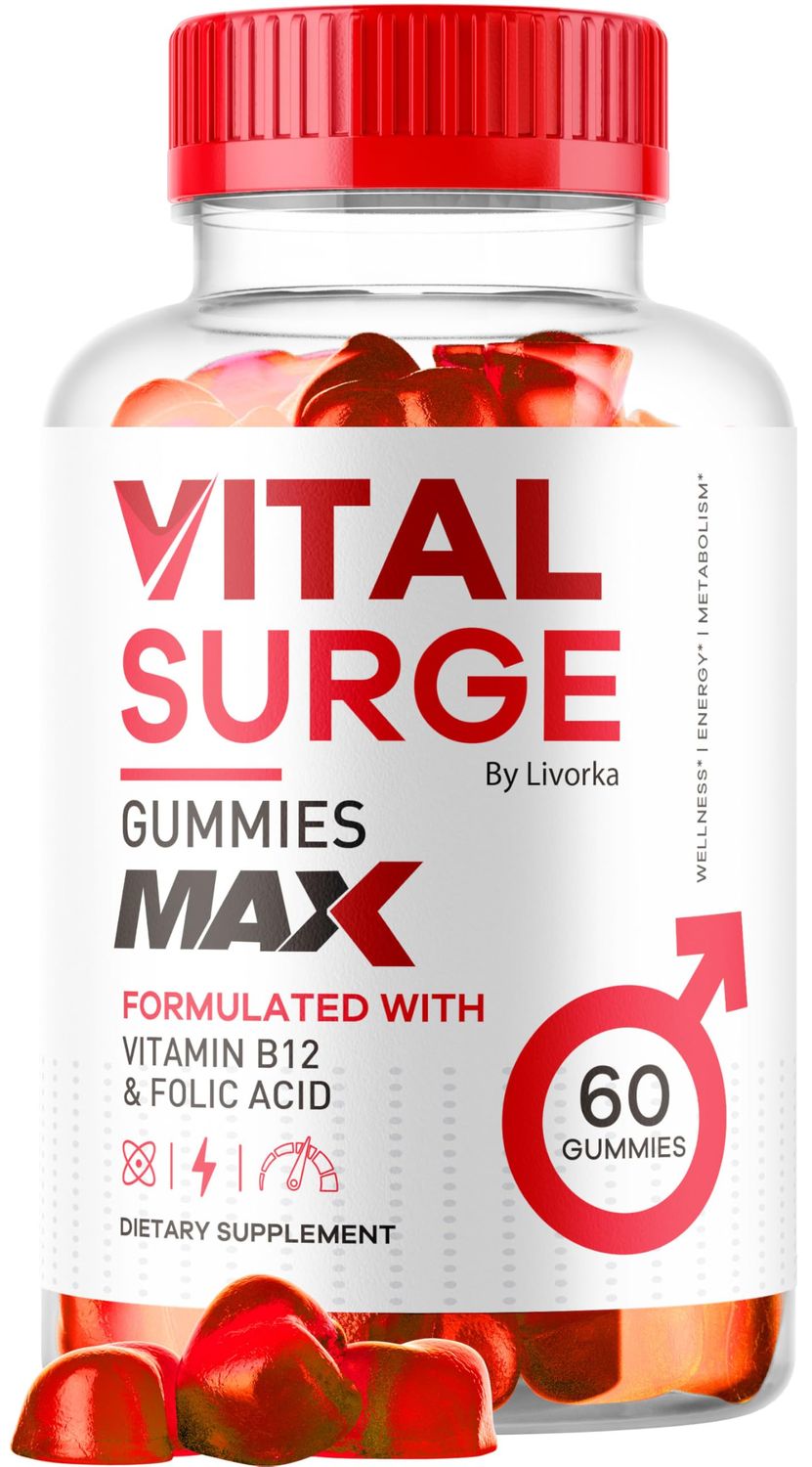 Vital Surge Male Gummies - Men&#39;s Performance Gummies, MAX Strength VitalSurge Advanced Formula, VitaSurge for Men Vitale Vita, 1050MG (60 Gummies)