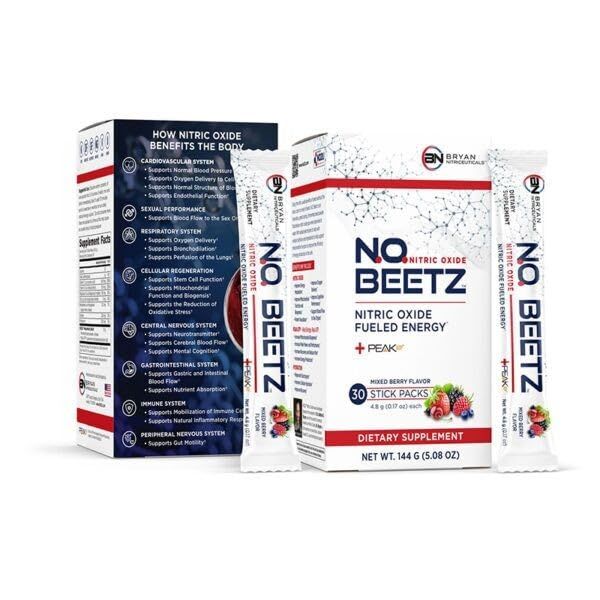 N.O. Beetz Nitric Oxide Fueled Energy Boost Supplement, Hydration &amp; Cellular Energy Production Enhancer, Blend of Vitamins and Minerals (30 Servings)