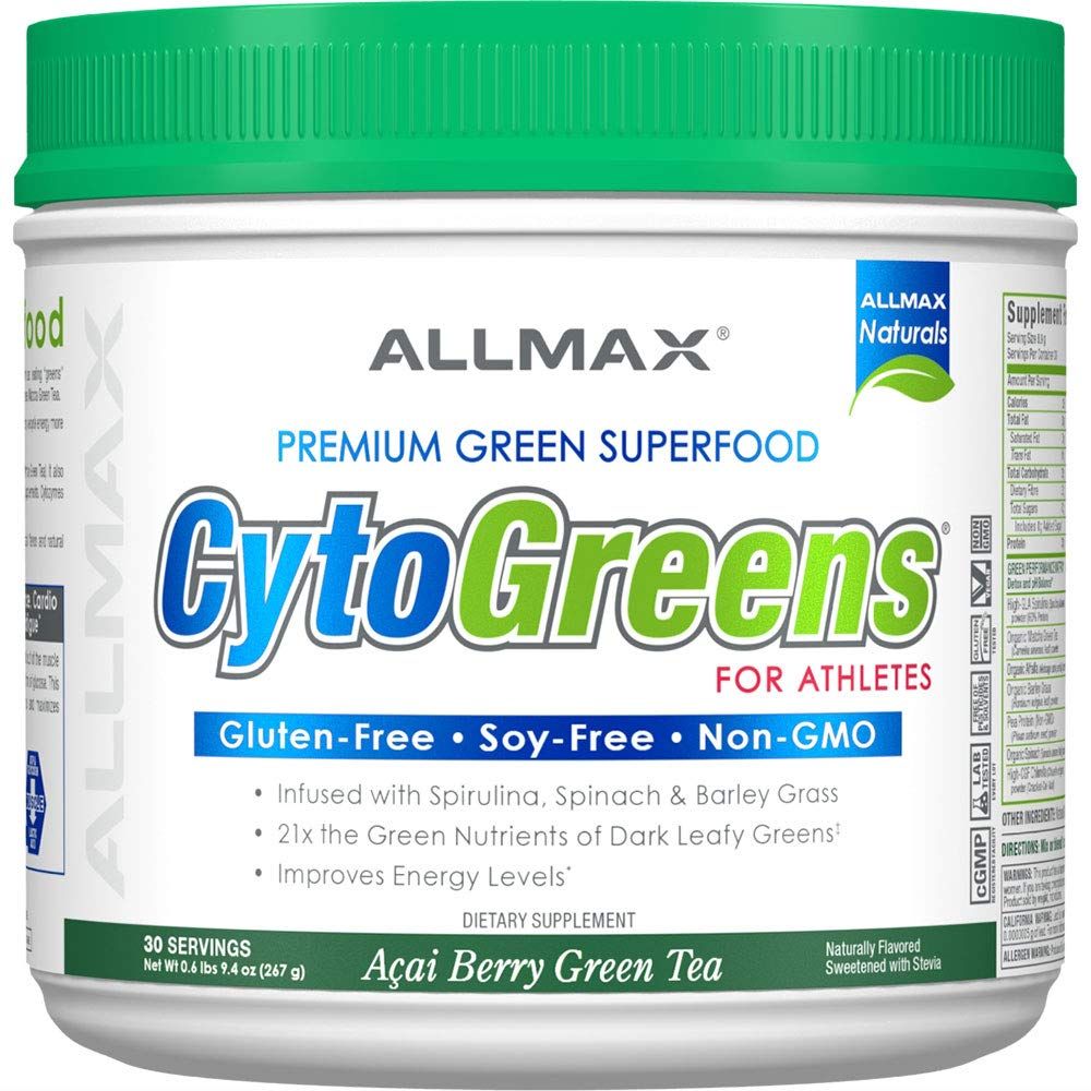 ALLMAX Nutrition - Cytogreens Super Greens Powder, Infused with Spirulina, Spinach &amp; Barley Grass, Supports Immune &amp; Digestive Health, Gluten Free &amp; Vegan, 30 Servings (Acai Berry Green Tea)