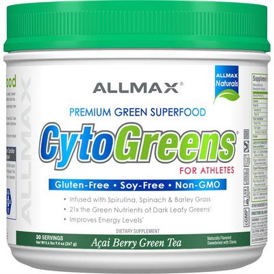 ALLMAX Nutrition - Cytogreens Super Greens Powder, Infused with Spirulina, Spinach &amp; Barley Grass, Supports Immune &amp; Digestive Health, Gluten Free &amp; Vegan, 30 Servings (Acai Berry Green Tea)