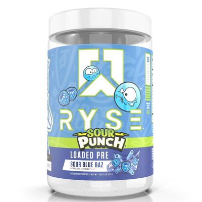 Ryse Loaded Pre Workout Powder Supplement for Men &amp; Women | Pumps, Energy, Focus | Beta Alanine + Citrulline | 390mg Caffeine | 30 Servings (Sour Punch Blue Raz)