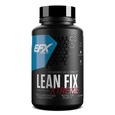 EFX Sports Lean Fix Xtreme | Weight Loss Supplement | Multi-Patented, Fat Burning Formula | Powered by Lyzme 5 | 30 Servings, 90 Capsules