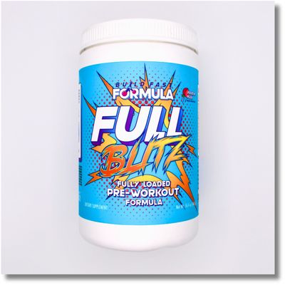 FullBlitz V2 Power Up Peach - Ultimate Pre-Workout Formula, 24 Servings, 16.4oz - Enhanced with Caffeine, L-Theanine, L-Citrulline, Beta-Alanine, &amp; More for Peak Performance &amp; Energy