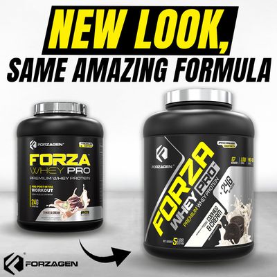 Forzagen Whey PRO Low Carb Protein Powder | 24g of Protein per Serving, Low-Sugar, Premium Whey for Shakes & Mixes for Men & Women, BCAA | Cookies & Cream, 5 lbs. (67 Servings)