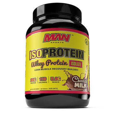 MAN Sports ISO-Protein 100% Pure Whey Protein Isolate Powder, Chocolate Milk, 2 Pounds