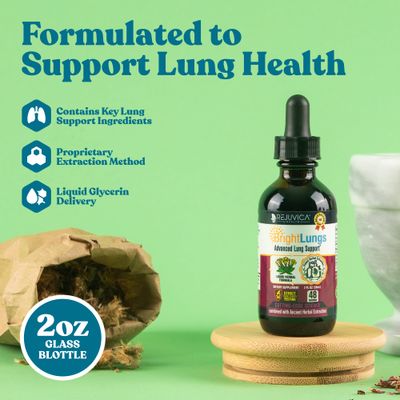 Bright Lungs - Lung Detox Support Supplement to Help Maintain Overall Lung &amp; Respiratory Health - Grindelia, Lobelia, Licorice, Wild Cherry &amp; More!
