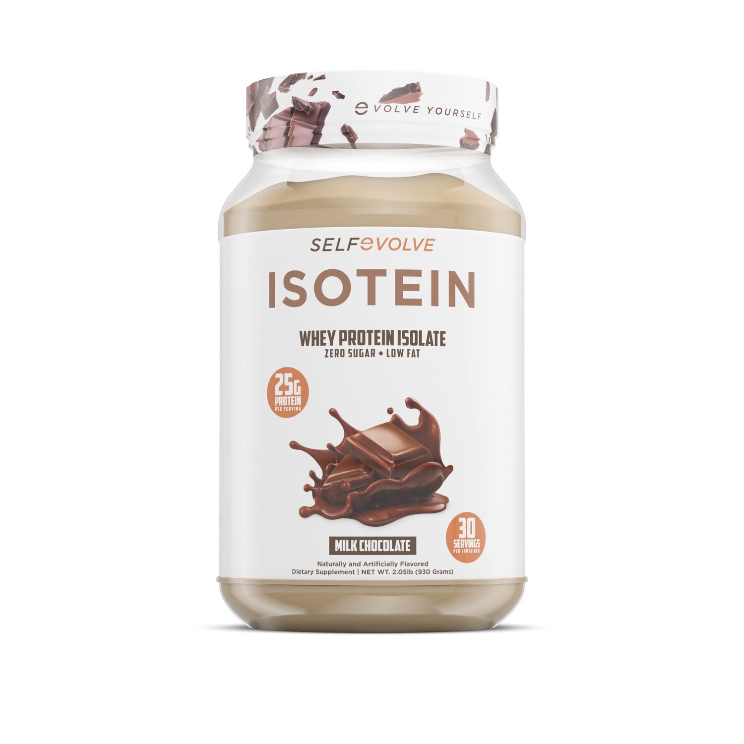 selfevolve Isotein Isolate Protein Powder - Post Workout Recovery Protein Powder - 25g Whey Isolate Protein, 0g Added Sugar, 1g Fat (Milk Chocolate, 2lbs)