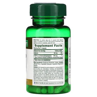 Nature's Bounty 5-HTP Pills and Dietary Supplement, Supports a Calm and Relaxed Mood, 100mg, 60 Capsules