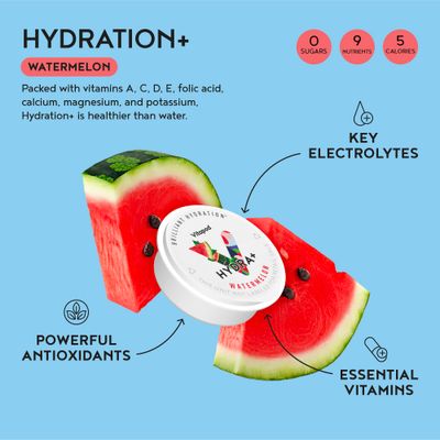 Vitapod Hydra+ Watermelon Healthy Hydration Mix - 30 Pods - Electrolytes, Antioxidants, Vitamin C, A, D, E - Water Enhancer and Beverage Mix Packet