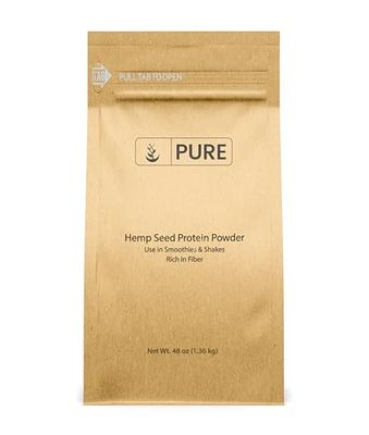 Pure Original Ingredients Hemp Seed Protein Powder (3 lb) Smoothies &amp; Shakes, Nutty Flavor, Smooth Texture