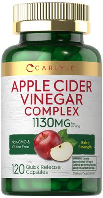 Carlyle Apple Cider Vinegar Complex Capsules | 120 Pills | with Cayenne and Ginger | Non-GMO &amp; Gluten Free Supplement