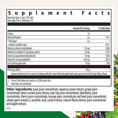 Floradix by Salus Iron &amp; Herbs - Liquid Herbal Supplement for Energy Support - Iron Supplement with Vitamin C &amp; B Complex Vitamins - Liquid Iron Supplement for Men &amp; Women - 8.5 oz