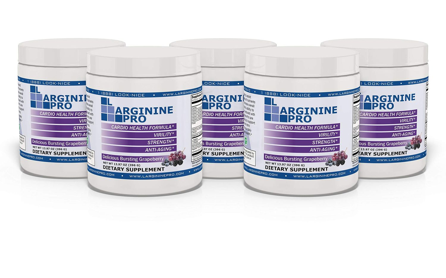 L-arginine Pro, #1 Now L-arginine Supplement - 5,500mg of L-arginine Plus 1,100mg L-Citrulline + Vitamins &amp; Minerals for Cardio Health, Blood Pressure, Cholesterol, Energy, Sleep (5 Pack, Grapeberry)