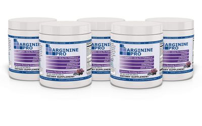 L-arginine Pro, #1 Now L-arginine Supplement - 5,500mg of L-arginine Plus 1,100mg L-Citrulline + Vitamins &amp; Minerals for Cardio Health, Blood Pressure, Cholesterol, Energy, Sleep (5 Pack, Grapeberry)