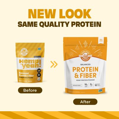 Manitoba Harvest Hemp Yeah! Balanced Protein + Fiber Powder, Unsweetened, Keto Friendly, Preservative Free, Non GMO, 32 Ounce (Pack of 1), Packaging May Vary