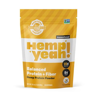 Manitoba Harvest Hemp Yeah! Balanced Protein + Fiber Powder, Unsweetened, Keto Friendly, Preservative Free, Non GMO, 32 Ounce (Pack of 1), Packaging May Vary