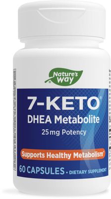 Nature&#39;s Way 7-KETO, DHEA Metabolite, Metabolism Support Supplement*, 25mg Potency Per Serving, 60 Capsules