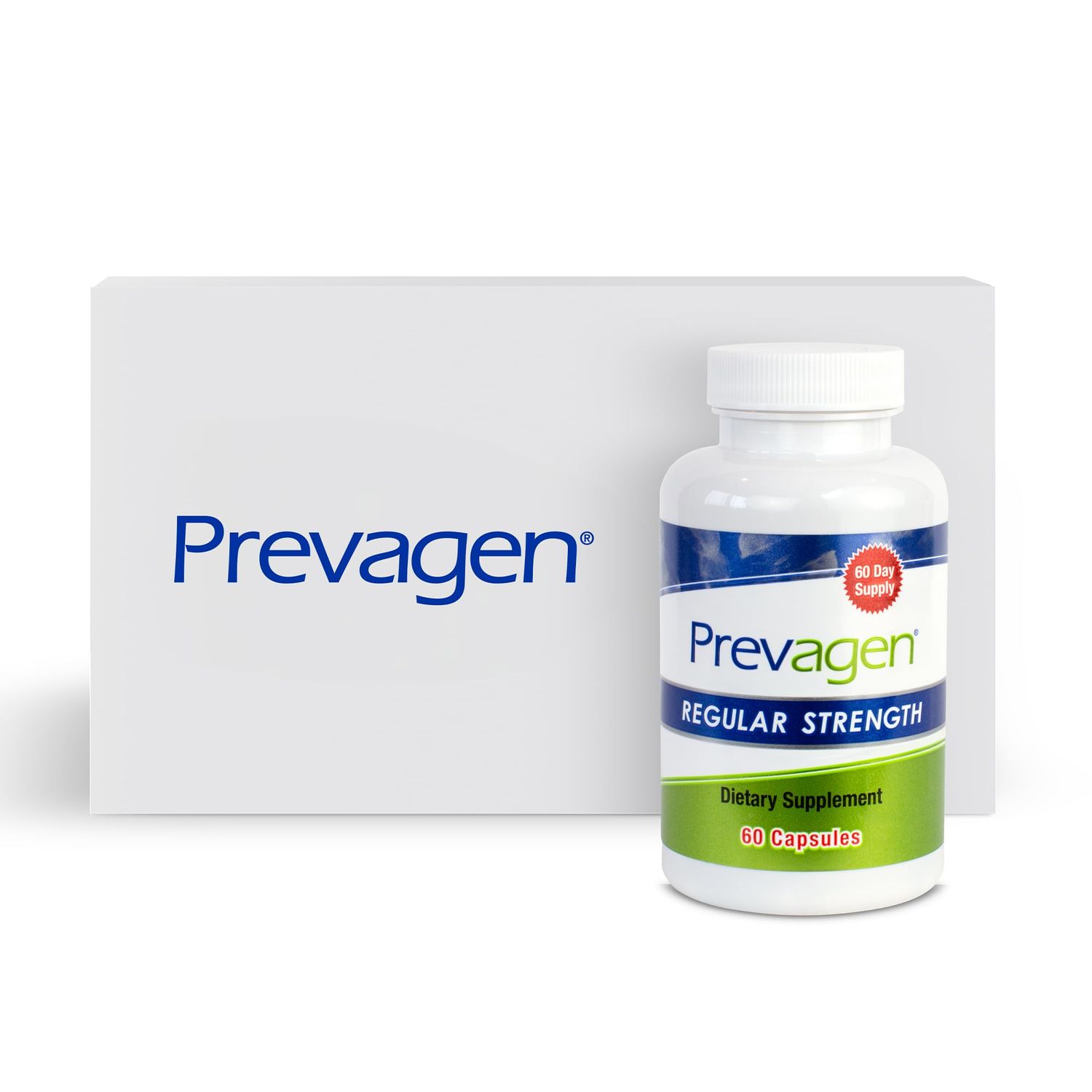 Prevagen Regular Strength 10mg, 60 Capsules |1 Pack| with Apoaequorin &amp; Vitamin D with Attractive and Stackable Prevagen Storage Box