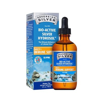Sovereign Silver Immune Support - Colloidal Silver Mineral Supplement - Liquid Bio-Active Silver Hydrosol - 10ppm - 4oz (118mL) Dropper