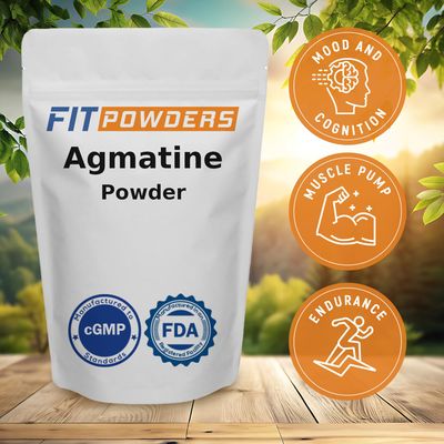 FitPowders Agmatine Sulfate Powder 250 Grams (Multiple Sizes) Strength and Pump (Nitric Oxide) 100% Pure Agmatine Powder, Vegan, Gluten-Free
