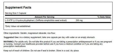 Swanson Ultra Amino Acid Maximum Strength 5-Htp 200 Milligrams 60 Veg Capsules