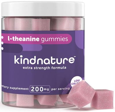 Kind Nature L-Theanine Gummies for Kids &amp; Adults - Vegan Low Calorie L-Theanine 200mg Chewable L-Theanine Gummy