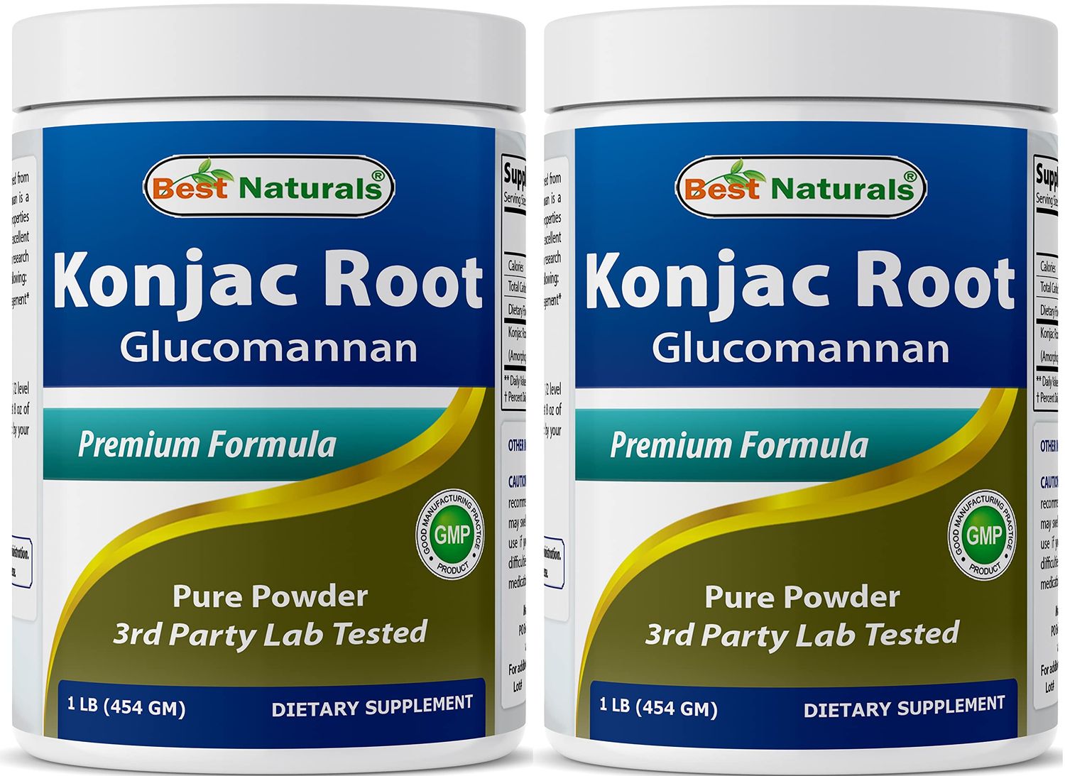Best Naturals 2 Pack Konjac Glucomannan Root 1 Pound - 2000 mg per Serving - (Total 2 Pound)