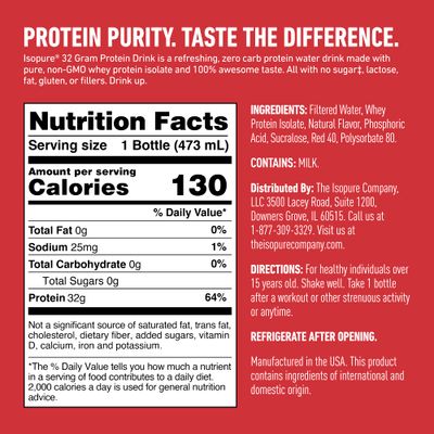Isopure Zero Carb 32g Protein Ready-to-Drink, Whey Protein Isolate, Alpine Punch, 16 Fl Oz (12 Bottles)