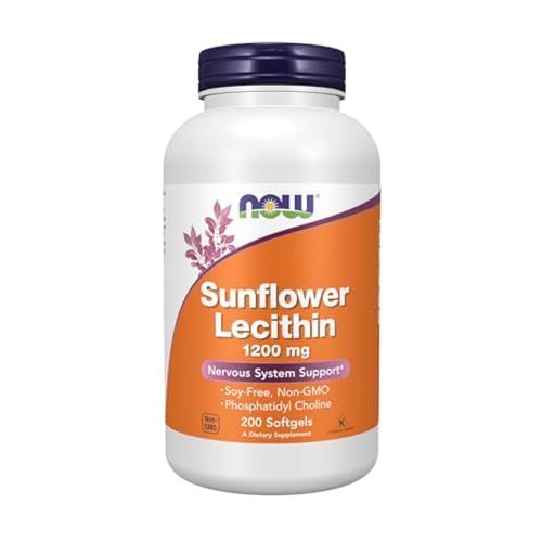 NOW Foods Sunflower Lecithin 1200 mg Soy-Free, Non-GMO - 200 Softgels