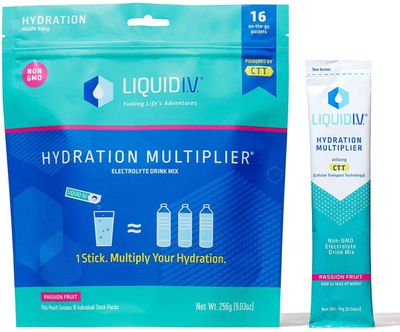 Liquid I.V. Hydration Multiplier - Passion Fruit - Hydration Powder Packets | Electrolyte Powder Drink Mix | Convenient Single-Serving Sticks | Non-GMO | 16 Servings (Pack of 1)