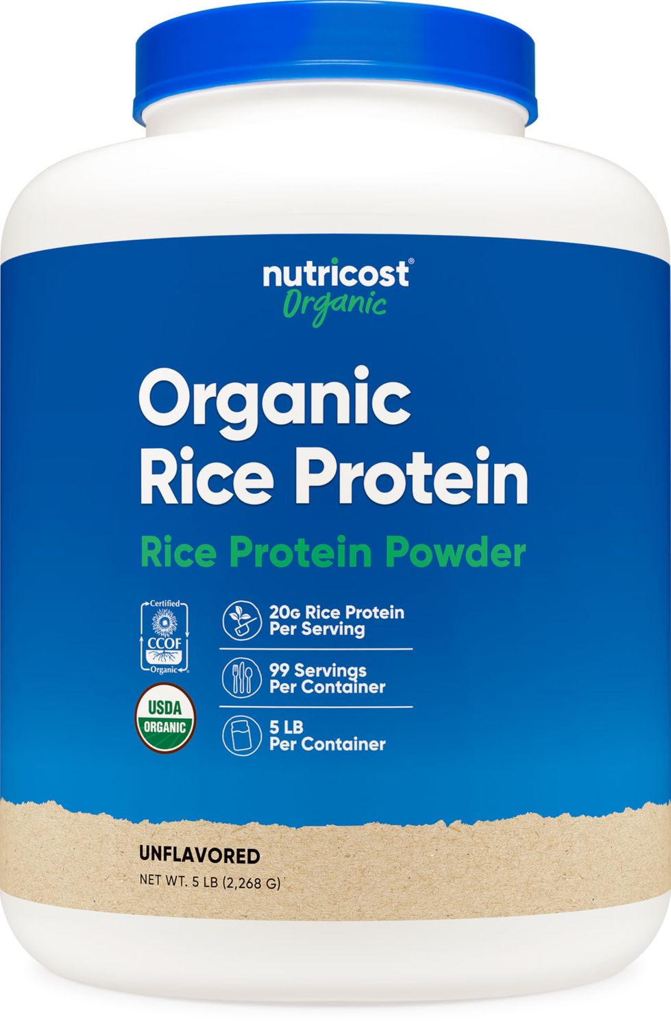 Nutricost Organic Rice Protein Powder (5 LB) - Gluten-Free, GMO-Free