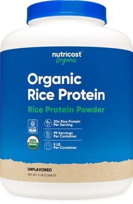 Nutricost Organic Rice Protein Powder (5 LB) - Gluten-Free, GMO-Free