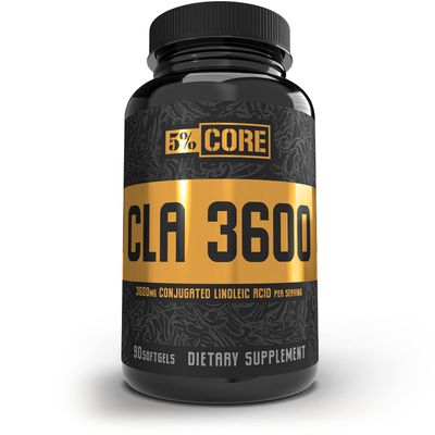 5% Nutrition Core CLA Supplement for Weight Loss, Metabolism Support &amp; Muscle Preservation | 3,600 mg of Conjugated Linoleic Acid from 4,500 mg of Safflower Oil (30 Servings / 90 Softgels)