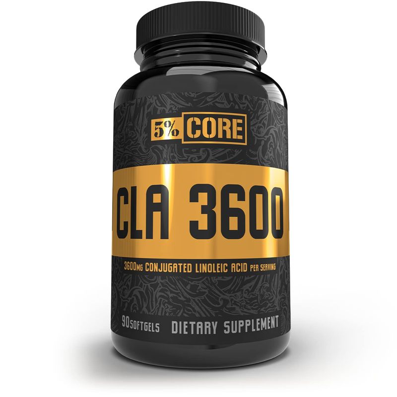 5% Nutrition Core CLA Supplement for Weight Loss, Metabolism Support &amp; Muscle Preservation | 3,600 mg of Conjugated Linoleic Acid from 4,500 mg of Safflower Oil (30 Servings / 90 Softgels)