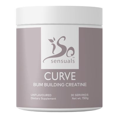 IsoSensuals Curve Bum Building Creatine - Micronized 200 Mesh for Smooth Muscle Builder for Women, Creatine Women Enhancer, Energy Supplement for Booty Gains. 30 Unflavored Perfect Peach Servings