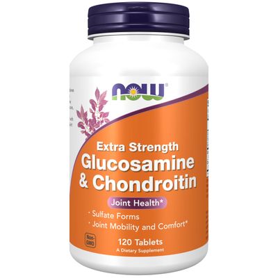 NOW Foods Supplements, Glucosamine &amp; Chondroitin Extra Strength, Sulfate Forms, 120 Tablets