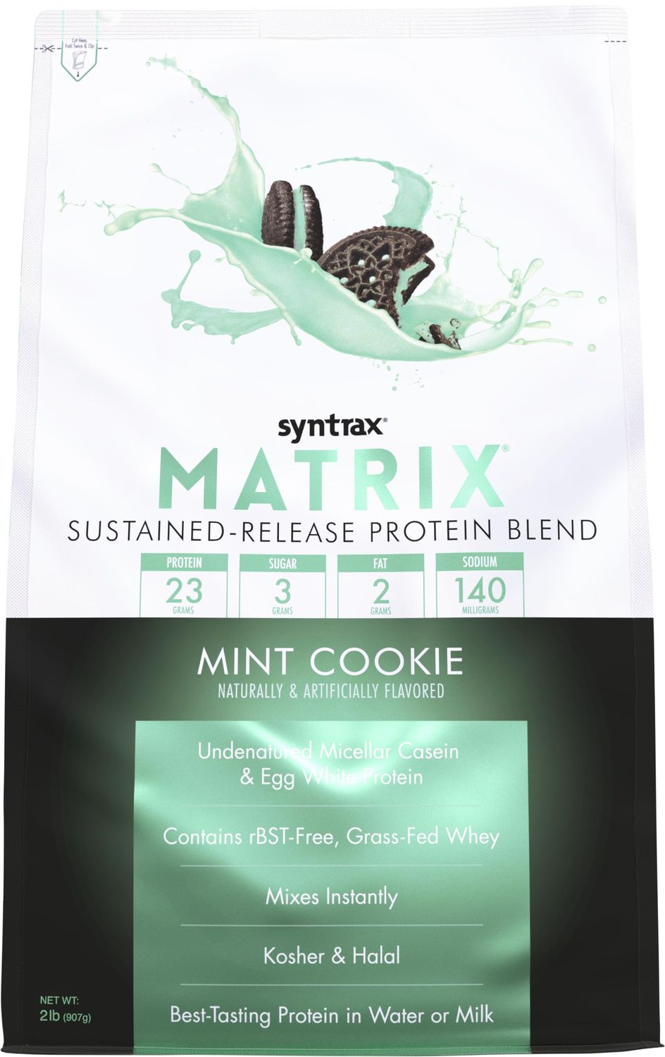Syntrax Nutrition Matrix Sustained-Release Protein Blend Mint Cookie with Real Cookie Pieces 2 lbs.