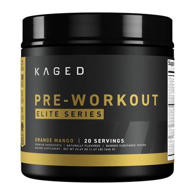Kaged Pre Workout Powder Pre-Workout Elite for Men &amp; Women | High Stimulant for Energy, Focus, Pumps | L-Citrulline, Beta Alanine, Creatine &amp; 388mg of Organic Caffeine | Orange Mango