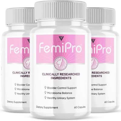 (3 Pack) FemiPro Bladder Control Support Supplement Probiotic Femi Pro Pills, FemiPro Bladder Support Microbiome Probiotic Urinary Health Bladder Leaks, Femie Pro Probiotic Capsules (180 Capsules)