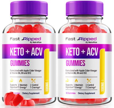 (2 Pack) Fast Ripped Keto Gummies, Fast Ripped Keto + ACV Advanced Formula, Keto ACV Apple Cider Vinegar, 1000MG Vitamins Supplement, Maximum Strength Gummy Reviews (120 Gummies)