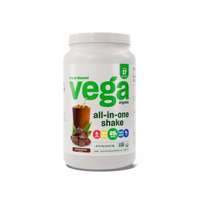 Vega Organic All-in-One Vegan Protein Powder, Chocolate - Superfood Ingredients, Vitamins for Immunity Support, Keto Friendly, Pea Protein for Women &amp; Men, 25 Oz (Packaging May Vary)