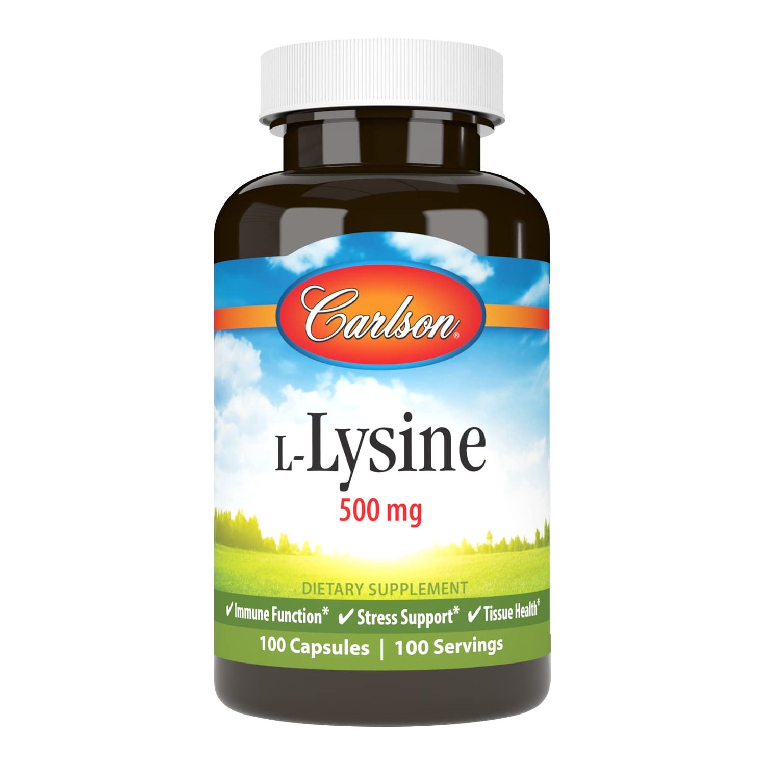 Carlson Labs L-Lysine, 500mg, 100 Capsules